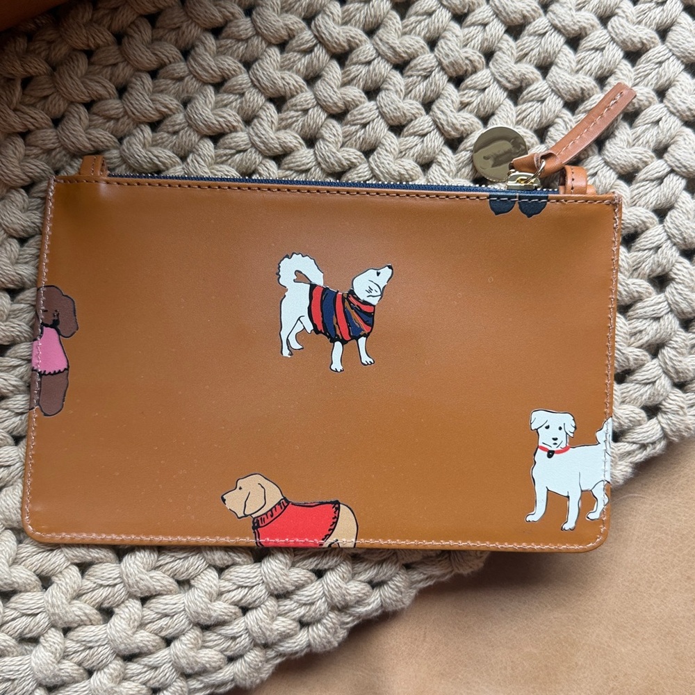 Clare V Paco Dog Flat Clutch Leather Pouch - Picture 3 of 5